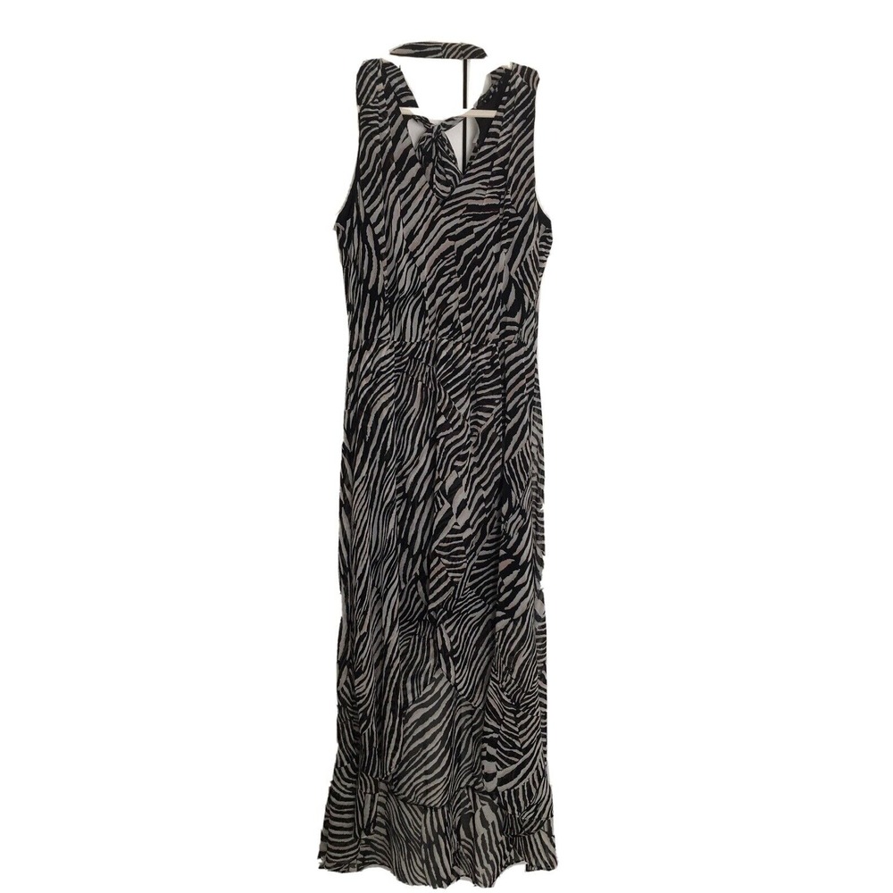 NWOT White House Black Market Zebra High Low Maxi Dress‎ Size 10